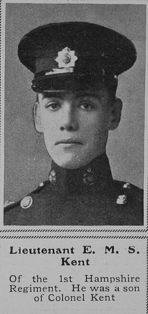 Kent E M S Lt 1st Hampshire Regiment The Sphere 19th Sep 1914