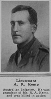 Kemp A R Lt 41st Australian Infantry The Sphere 14th July 1917