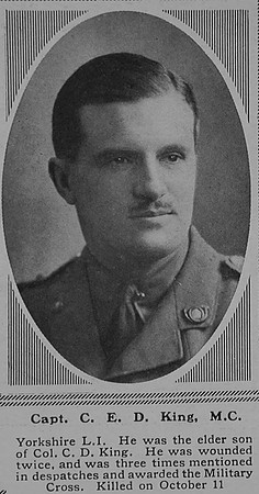 King C E D Captain MC 2nd King's Own Yorkshire Light Infantry The Sphere 27th Jan 1917