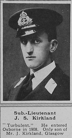 Kirkland J S Sub Lt H.M.S.Turbulent Royal Navy The Sphere 22nd July 1916