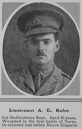 Kuhn A E Lt 2nd Bedfordshire Regiment The Sphere 3rd Jul 1915