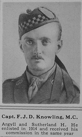 Knowling F J D Captain MC A & S Highlanders The Sphere 20th Apr 1918