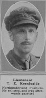 Keenlyside T E Lt 18th Northumberland Fusiliers The Sphere 21st Sep 1918