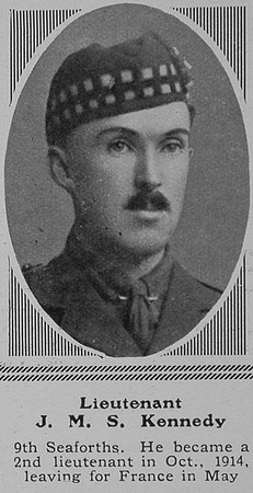 Kennedy J M S Lt 9th Seaforth Highlanders The Sphere 18th Sep 1915