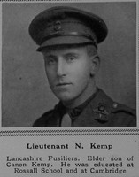 Kemp N Lt 5th Lancashire Fusiliers The Sphere 25th Nov 1916