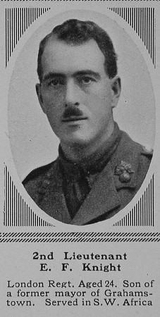 Knight E F 2nd Lt 3rd London Regiment (Royal Fusiliers) The Sphere 12th Aug 1916