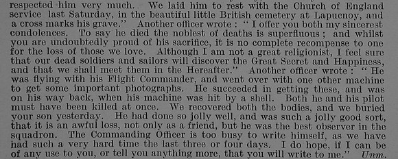 Marshall-Lewis F Lt 10th Royal Warwickshire Regiment Attd Royal Flying Corps Obit Part 2 De Ruvignys Roll Of Honour Vol 5