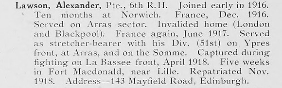 Lawson A Pte 6th Black Watch