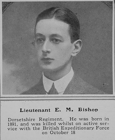 Bishop E M Lt Dorset Regiment The Sphere 21st Nov 1914