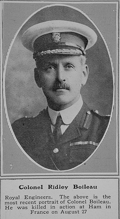 Boileau F R F Col Royal Engineers The Sphere 17th Oct 1914