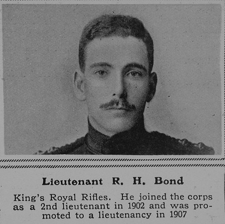 Bond R H Lt Kings Royal Rifle Corps The Sphere 10th Oct 1914