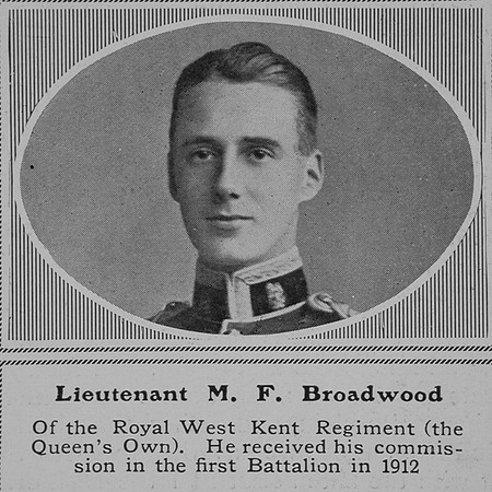 Broadwood M F Lt Queens Own Royal West Kent Regiment The Sphere 19th Sep 1914