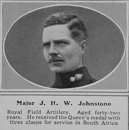 Johnstone J H W Major Royal Field Artillery The Sphere 26th Sep 1914