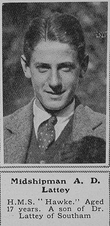 Lattey A D Midshipman HMS Hawke Royal Navy The Sphere 5th Dec 1914