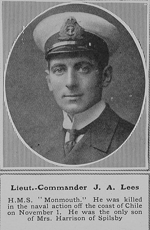 Lees J A Lt Comm HMS Monmouth Royal Navy The Sphere 12th Dec 1914