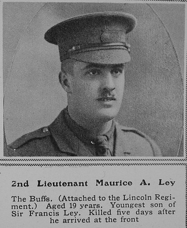 Ley M A 2nd Lt East Kent Regiment Att Lincolnshire Regiment The Sphere 28th Nov 1914