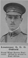 Oldfield G C O Lt Queen Royal West Surrey Regiment The Sphere 1st Oct 1914