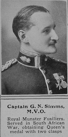 Simms G N Captain MVO Royal Munster Fusiliers The Sphere 31st Oct 1914