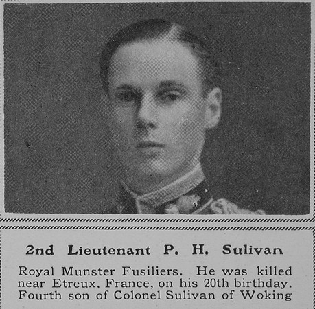 Sulivan P H 2nd Lt Royal Munster Fusiliers The Sphere 28th Nov 1914