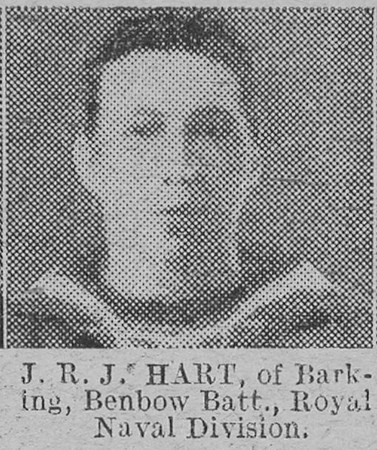 Hart J R J AB Z/608 Benbow Btn Royal Naval Division The Vivid 6th Feb 1915