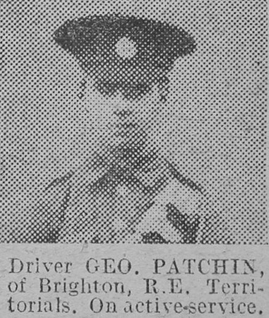 Patchin G Dvr 532111 Royal Engineers The Vivid 6th Feb 1915