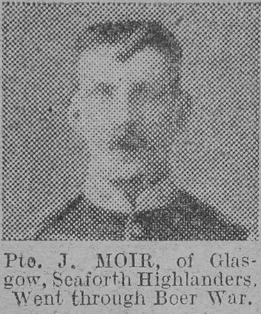 Moir J Pte 1592 4th Seaforth Highlanders The Vivid 6th Feb 1915