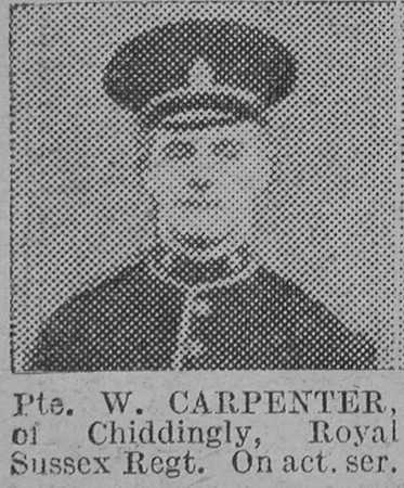 Carpenter W Pte Royal Sussex Regiment The Vivid 6th Feb 1915