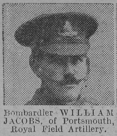 Jacobs W Bmdr Royal Field Artillery The Vivid 6th Feb 1915