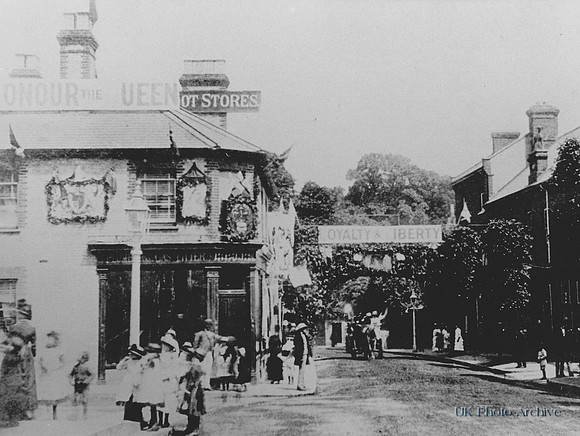 Sutton High Street  Decorated For Queen Victoria's Golden Jubilee 1887