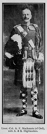 Mackenzie A F Lt Col 10th Argyll And Sutherland Highlander Ross-Shire Roll Of Honour