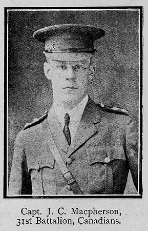 Macpherson J C Captain 31st Canadian Infantry Ross-Shire Roll Of Honour