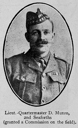 Munro D Lt Qtr Mst 2nd Seaforth Highlanders Ross-Shire Roll Of Honour