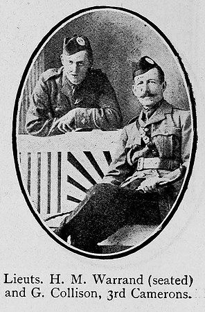 Warrand H M Lt & Collison G Lt 3rd Cameron Highlanders Ross-Shire Roll Of Honour (1)