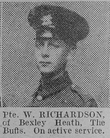Richardson W Pte L-9913 East Kent Regiment The Vivid 13th Feb 1915