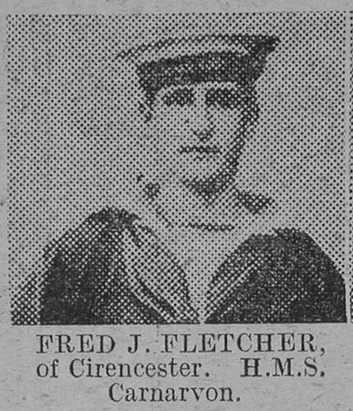 Fletcher F J AB HMS Carnarvon Royal Navy The Vivid 13th Feb 1915