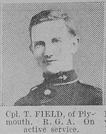 Field T Cpl Royal Garrison Artillery The Vivid 13th Feb 1915