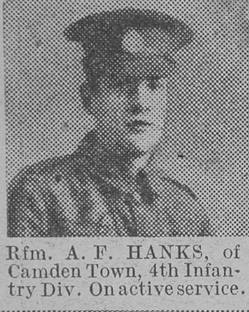 Hanks A F Rfn Z2924 Rifle Brigade The Vivid 13th Feb 1915