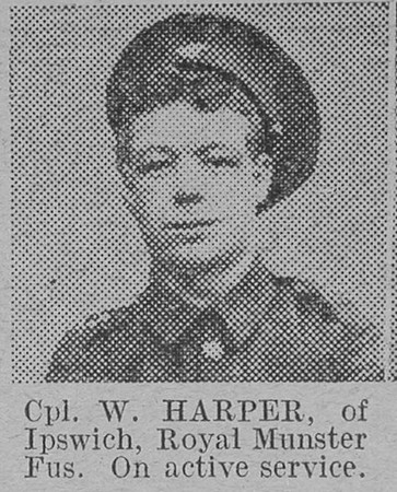 Harper W Cpl Royal Munster Fusiliers The Vivid 13th Feb 1915