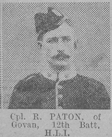Paton R Cpl 12th Highland Light Infantry The Vivid 13th Feb 1915