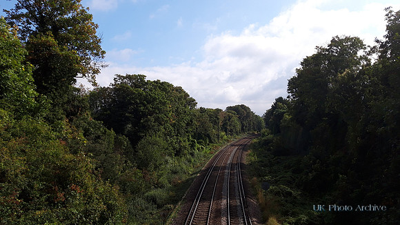 The View From The Railway Bridge Kings Lane Sutton Towards Carshalton Beeches