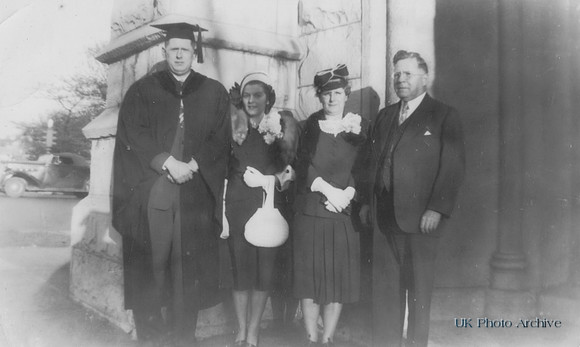 Vintage Photo Family Attending A Graduation 1948