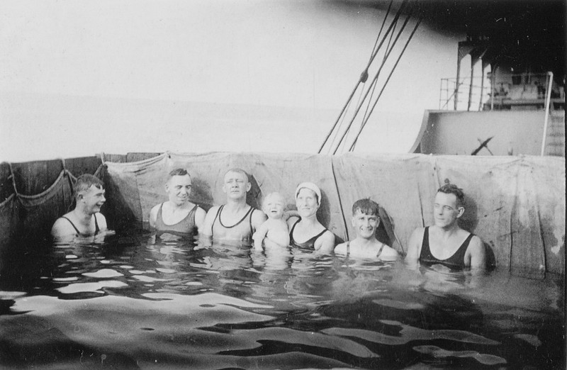 Enjoying A Swim In A Bathing Pool On A Boat