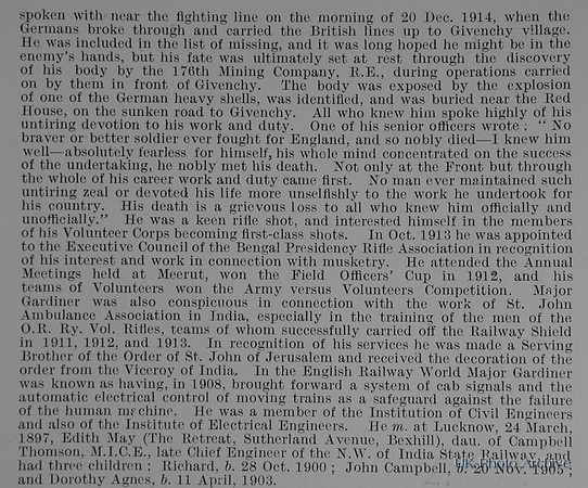 Gardiner A Major Royal Engineers Obit Part 2