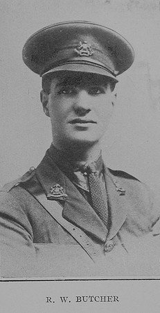 Butcher R W 2nd Lt 22nd Manchester Regiment Mill Hill Roll Of Honour