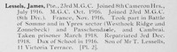 Lessels J Pte Machine Gun Corps Photo Available Plate 2