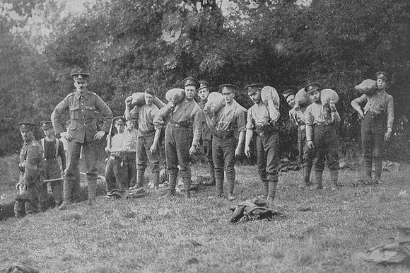 The 24th London Regiment At Trench Digging Practice