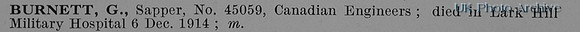 Burnett G Sapper 45059 Canadian Engineers