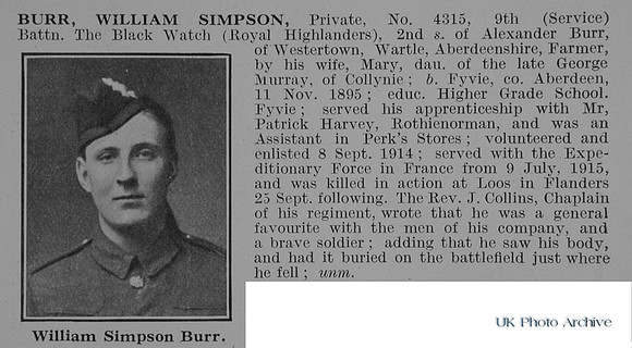 Burr W S Pte 4315 9th Black Watch Obit