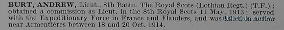 Burt A Lt 8th Royal Scots