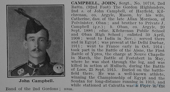 Campbell J Sergt 10716 2nd Gordon Highlanders